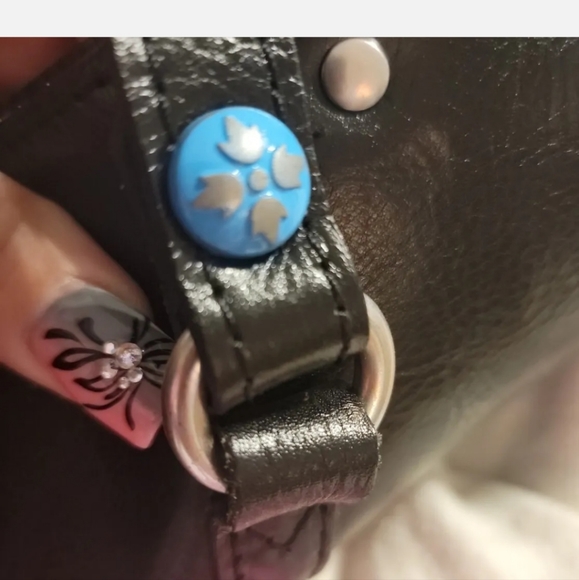 PATRICIA NASH BENVENUTO Black Large Tote With Turquoise And Crystal Details - Picture 8 of 10